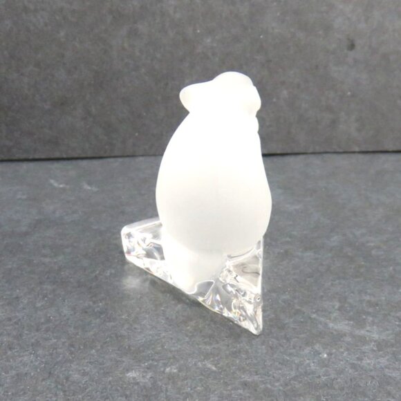 CRYSTAL CUTIES Frosted Glass Mouse on Clear Cheese Base Nachtmann Germany Vintag - Picture 8 of 10